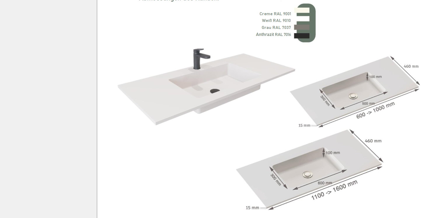 BENIROM-Waschbecken aus Mineralguss Kostenloser Transport π β Bild 4