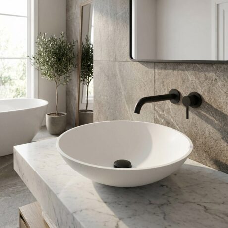 Aufsatzwaschbecken aus Mineralguss modell VELIA Kostenloser Transport 🚚