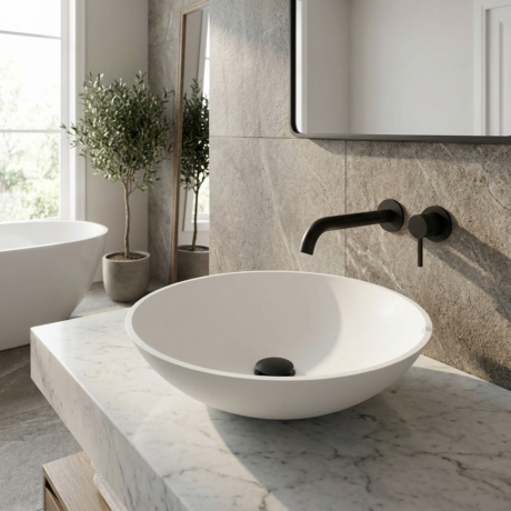 Aufsatzwaschbecken aus Mineralguss modell VELIA Kostenloser Transport 🚚