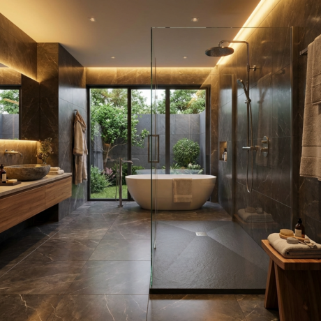 Duschwanne Duschtasse aus Mineralguss modell SERENA, inklusive Ablauf und Edelstahlgitter Kostenloser Transport 🚚