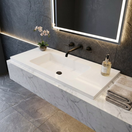 Eingebaute Waschbecken aus Mineralguss modell BENIROM Kostenloser Transport 🚚