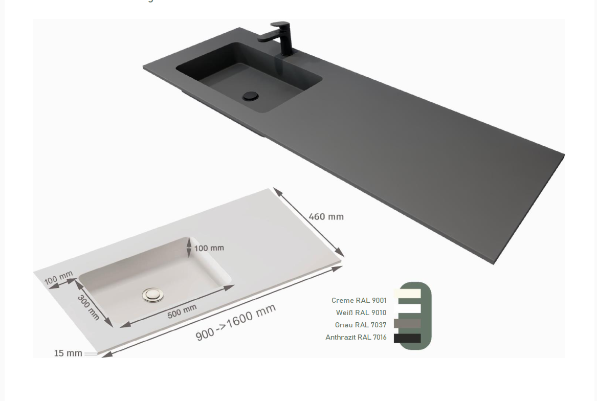 ROMANA-Waschbecken aus Mineralguss Kostenloser Transport π β Bild 6