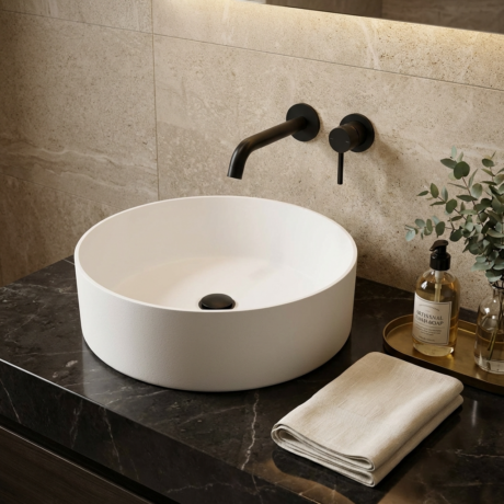 Aufsatzwaschbecken aus Mineralguss modell ELINA Kostenloser Transport 🚚