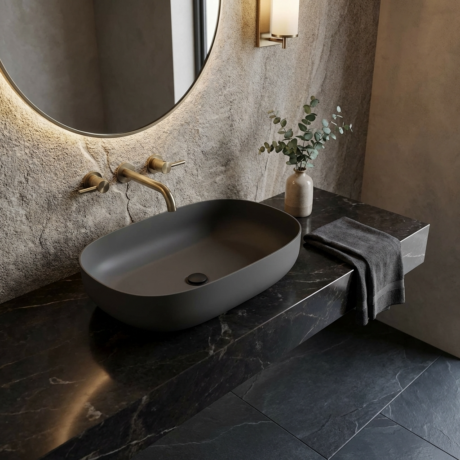 Aufsatzwaschbecken aus Mineralguss modell CELESTIA Kostenloser Transport 🚚